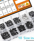 Premium 500 Piece Laptop Screw Kit For Notebook Repair With M2 M2.5 And M3 Sizes Includes M2 Ssd Hardware in organized box.