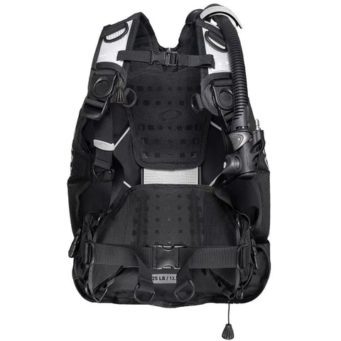 Womens Lightweight Scuba BCD With Modular Harness And Integrated Weight System For A Custom Fit Packable Travel Ready Performance Dive BCD With Quick Dry Fabric And 3D Mesh Design For Easy Airflow XS SM front view