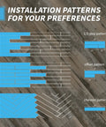 Installation patterns for 36 Pack Peel And Stick Vinyl Floor Tiles Wood Look For Easy DIY Self Adhesive Floor Upgrade