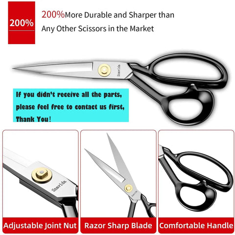 9 Inch Heavy Duty Fabric Scissors For Tailors And Crafters Ultra Sharp Titanium Coated Blades multipurpose dressmaker shears