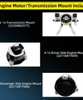 Engine Mount And Transmission Mount Kit For X3 RWD 2019 2020 2021 2022 2023 2024 2.0L Three Piece Set, showing three mounts.