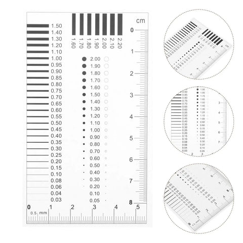 High Precision Measuring Ruler for Crack Width and Diameter Defect Detection in Work Sites, Durable Plastic Flaw Gauge
