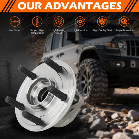 Front Wheel Hub And Bearing Assembly Plug And Play Ready Fits Dodge Durango 2011 Through 2024 And Jeep Grand Cherokee 2011 Through 2021