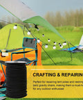 Heavy-Duty Bungee Cord Roll 0.25 Inch By 100 Feet For Tents, Kayaks, Tie Downs And DIY Repairs in camping setup