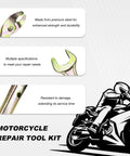 7 Piece Motorcycle Repair Tool Kit With Spanner Screwdriver Pliers Spark Plug Socket For Quick Bike Maintenance image showing spanner and pliers close-up