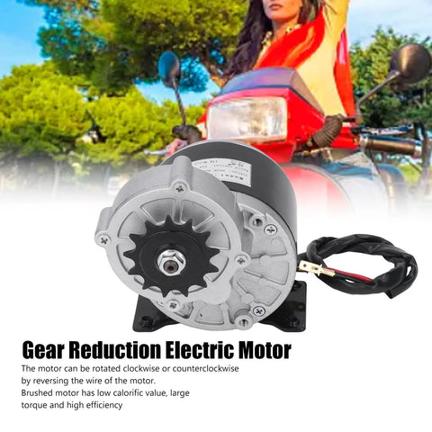 Beefy 500W Brush DC Motor For Electric Bikes And Scooters 600 RPM At 36V With 13 Tooth Gear Reduction Brushed Drive Reversible Wiring