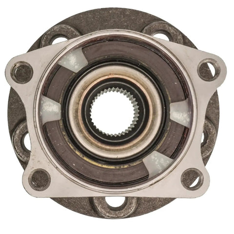 Front view of Front Hub Bearing Assembly For 2003 2014 Volvo XC90 5 Lug Without ABS Bolt On Direct Fit 36 Spline Ball Bearing