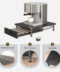 Coffee Pod Drawer Organizer For K Cup Pods, 35 Capacity Sliding Mesh Storage Basket, Compact Desktop Organizer with coffee machine