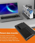 Next Level EGPU Enclosure Thunderbolt 3 Usb4 0 40Gbps External Graphics Dock with laptop and GPU housing.