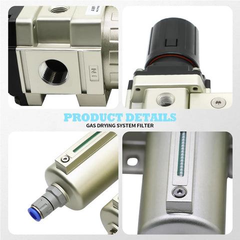 Industrial Four Stage Gas Drying System With Coalescing Filter And Desiccant Dryer Auto Drain For Paint Spray And Plasma Cutter details