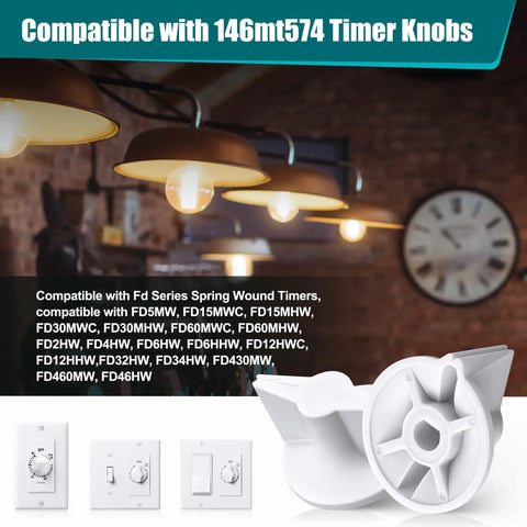 4 Pack Timer Knob Replacement For 146MT574 Compatible With FD Series wall mount spring wound timers in white plastic