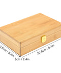 Wooden storage box for Pro Grade Mainspring Winder Tool Kit With Copper Construction, size 20.5cm x 13.8cm x 6cm