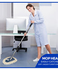 Heavy Duty Cotton Wedge Dust Mop Head For Hardwood Floors And Commercial Janitorial Use Rock Solid With Hand Stitched Yarn For Zero Sweat Cleaning On Your Daily Grind Jobs in office setting.