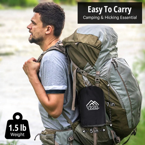 Hiker carrying Durable Nylon Camping Hammock For Outdoors, Ultra Portable Tree Hammock, compact and easy to carry on backpack.