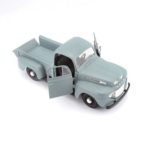 Vintage Ford 1948 F1 Pickup Diecast Model 1 25 Scale Gray Special Edition With Opening Doors And Hood And Trunk Diecast Metal Body