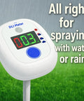 Smart Sunlight Meter For Gardens And Landscapes That Classifies Daily Light Integral To Identify Full Sun Partial Sun Partial Shade And Shade With A 10 Day DLI History And Clear Digital Display, white plastic outdoor sensor on stake