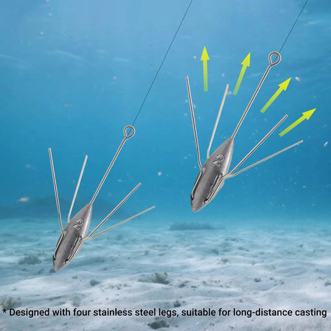 5 Pcs 2 Oz Lead Sinker Weights For Surf And Saltwater Fishing, Long Tail Spider Sinkers with four legs underwater setup