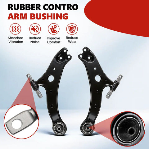 Toyota Front Lower Control Arm 8pc Kit Fits Camry 2012 to 2017 and Avalon 2013 to 2018 Includes Front Lower Left and Right Control Arms Sway Bar End Links Outer Tie Rod Ends Premium Replacement Suspension Parts rubber control arm bushings