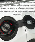 Gas Cap Fuel Cap Cover Replacement For Jeep Wrangler Grand Cherokee Compass Patriot Ram Charger Challenger Durango Easy Install ABS Plastic Oil Resistant Waterproof shown on vehicle fuel tank opening