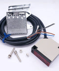 Indoor Wall Mounted Photoelectric Beam Sensor E3JK-R4M1 with reflector, 2M cable, screws, shown uninstalled