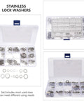 Built To Last Heavy Duty Serrated Internal And External Tooth Lock Washer Assortment Kit 400 Pcs in open plastic case
