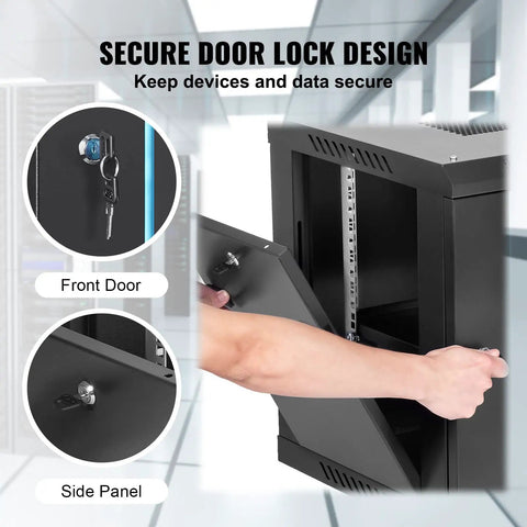 Slick Wall Mount Network Server Cabinet 6U Rack Enclosure Featuring Locking Glass Doors And 14.8 Inch Depth Secure Your IT And AV Gear Tight Footprint Maximizes Office Space Rock Solid Build Handles Heavy Loads Smoothly
