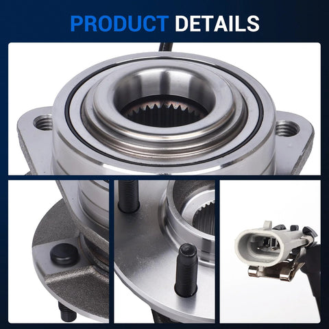 Front Wheel Hub And Bearing Assembly Fits Chevy Equinox 2005 2006, Saturn Vue 2002 2007, Pontiac Torrent 2006, showing details