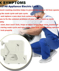 Door Lock Assembly For Washer Electric Lock Replacement 00612148 Fits LOCK ELECTRICA Models, shown with washer and lock part