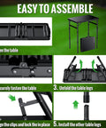 Easy assembly guide for Foldable Camping Table With Waterproof Plastic Tabletop Portable Picnic Table Aluminum Frame Three Height Levels