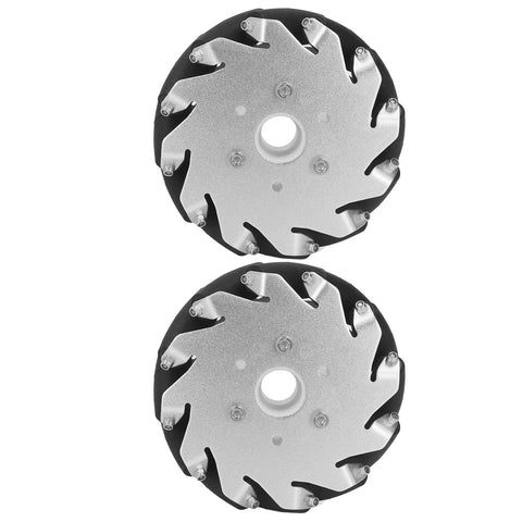 127mm omni directional wheel kit featuring two wheels with aluminum alloy construction and rubber rollers for robot car kits.