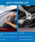 Comparison of using Windshield Crack Repair Kit Three Bottles Nano Quick Fix Glass Repair Liquid on car window vs traditional method