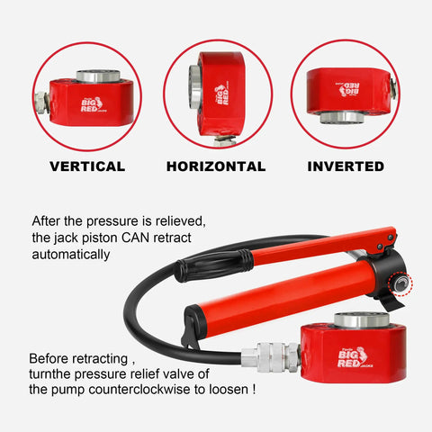 Heavy Duty Single Acting Hydraulic Ram Mini Jack, 30 Ton Compact Low Profile Lifter, Smooth As Butter 2.44 Inch Stroke For Tight Spaces And Serious Garage Grind