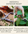 Hand Pruners And Shears Set In Sage With Blister Pack Lightweight Garden Gear Easy Lock Sharp Carbon Steel Blades displayed.