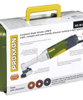 Longneck Mini Angle Grinder LW E With Variable Speed Control Includes 60 Grit Carborundum Disc And Reinforced Fan Sander package