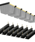 6-Bin Overhead Garage Storage Rack With Heavy-Duty Ceiling Tote Rails For Space-Saving Garage Shelving System displayed uninstalled