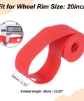 4 Pack 20 Inch Rim Strips 20mm PVC Tire Liner And Wheel Rim Tape Anti Scratch Guard, red roll with measurements