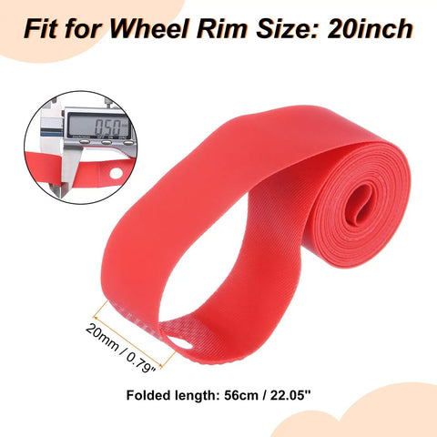 4 Pack 20mm PVC Rim Tape For 20 Inch Wheels, red tire liner, 56cm long, anti scratch rim guard for road, MTB, hybrid bikes