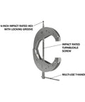 1/4 Inch Impact Driven Clamp Delivers 2000 Pounds Clamping Force, Quick Hand To Impact Switch, Grade 8 Steel Construction, Heavy Duty Clamp For Woodworking And Metal Fabrication, Built To Handle Tough Jobs. 1/4-inch impact rated hex clamp with T-handle