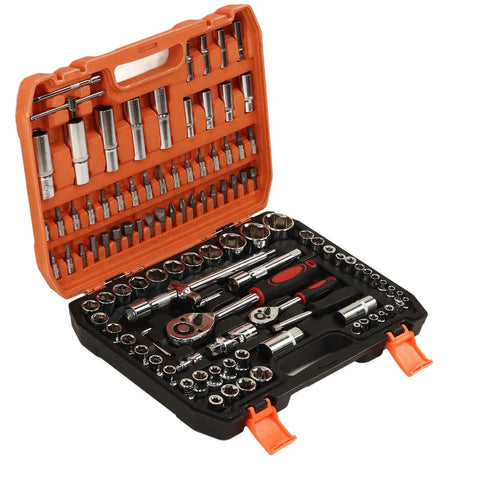 108 Piece Impact Socket Set Built From Chrome Vanadium Steel Heavy Duty Workhorse All In One Wrench And Bit Kit For Car Maintenance And Home Repairs