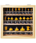 24 Piece Tungsten Carbide Router Bit Set With 1 Quarter Inch Shank Visible Wooden Storage Case With Size Index
