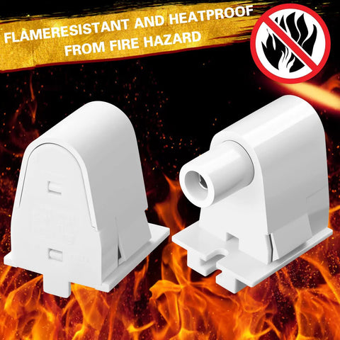 Flame-resistant Single Pin FA8 Tombstone Lamp Socket For T8 T10 T12 Fluorescent Tubes, non shunted, plunger style