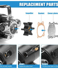Water Transfer Pump 115V One Tenth HP Electric Utility Pump With On Off Switch replacement parts tutorial showing impeller, gasket, and cover plate