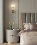 Gold Globe Wall Sconce Plug In Mid Century Modern Long Arm Light With Bubble Glass Shade Brush Brass Vanity Fixture
