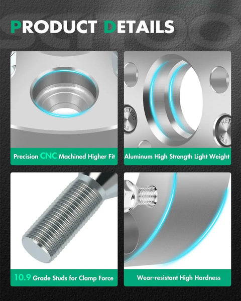 Two 1 Inch Wheel Spacers Adapters For 5x100 To 5x112 Conversion With 57.1 Mm Hub Bore And 12x1.5 Studs 2 Pack Forged 6061 Aluminum