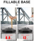 Fillable base of 2 Pack Traffic Delineator Post Cones With Fillable Base shown with sand and water for stability, red and white.