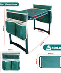 Heavy Duty Garden Kneeler And Seat With Dual Tool Bags, Extra Wide 11.02 Inch Foldable Stool For Knee And Back Support, shown folded.