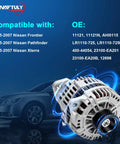 High Output 110 Amp Alternator Replacement For Nissan Frontier Pathfinder And Xterra 2005 2006 2007 Direct Fit 12V CW 7 Groove OE Style Boost For Your 4L V6 Easy Install Reliable Charging