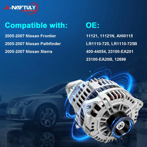 High Output 110 Amp Alternator Replacement For Nissan Frontier Pathfinder And Xterra 2005 2006 2007 Direct Fit 12V CW 7 Groove OE Style Boost For Your 4L V6 Easy Install Reliable Charging