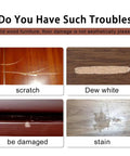 Damaged solid wood furniture showcasing scratches, stains, and repair needs for surfaces needing Easy Peasy Furniture Markers And Wood Scratch Repair Pens With No Sweat Color Match Swatch Card For Scuffed Floors Desks Tables Helping Surfaces Look Fresh Again In Brown Reddish Chestnut.
