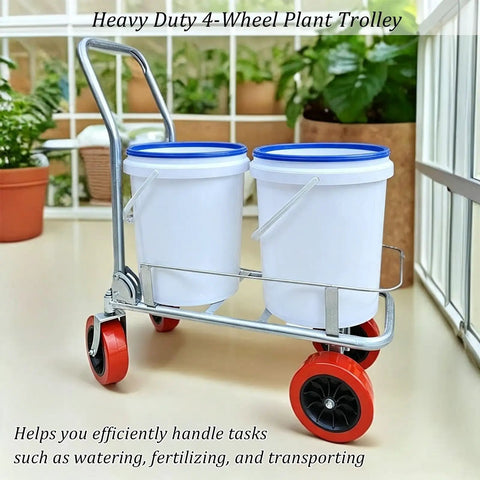 Heavy Duty Foldable Garden Harvest Cart With Guardrails, 440 Pound Capacity, Waterproof Galvanized Iron Frame, Rugged Garden Utility Cart For Farms, Orchards, And Backyard Chores with two buckets